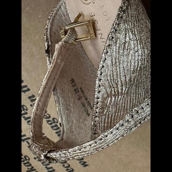 NEW Chinese Laundry Asher Gold Chunky Platform Ankle Strap Sandals Size 8 - Picture 6 of 7